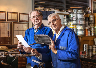 drukkers in de drukkerij